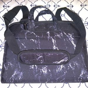 Black marble laptop carrier